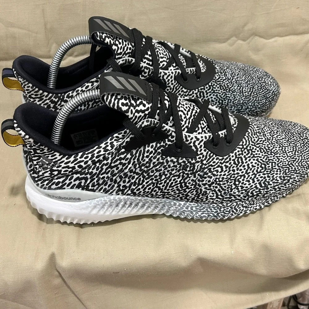Adidas Alphabounce Running Shoes Sneakers Black White‎ Athletic Cushioned